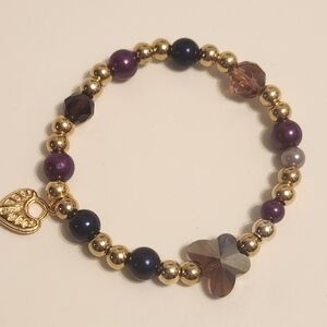 Gold/Purple Handmade Bracelet
